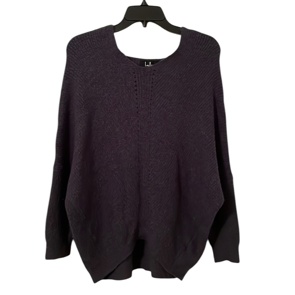 LULUS | Women’s Navy Knitted Round Neck Oversized Sweater‎ Size M